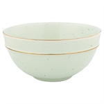Pale green cereal bowl med guld kant fra GreenGate - Tinashjem